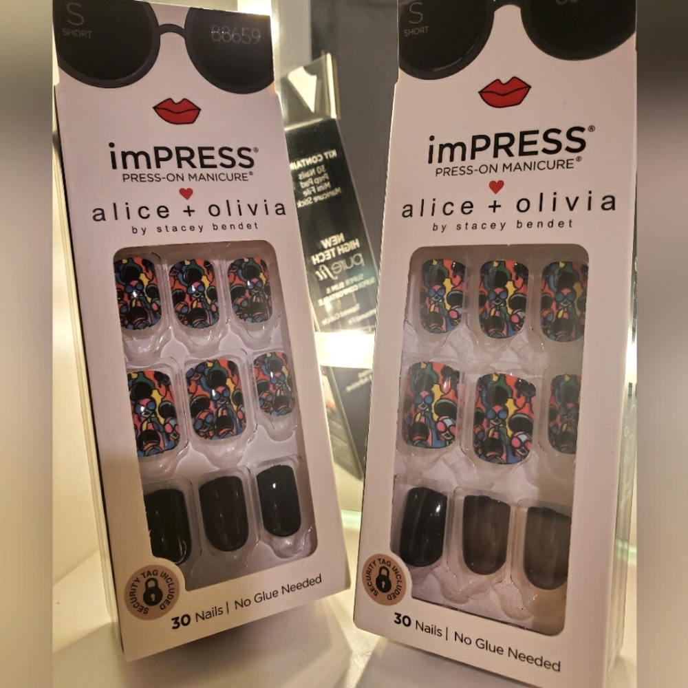 Alice + Olivia x imPRESS Press-On Nails – 2 Pack Bundle Rainbow Stace